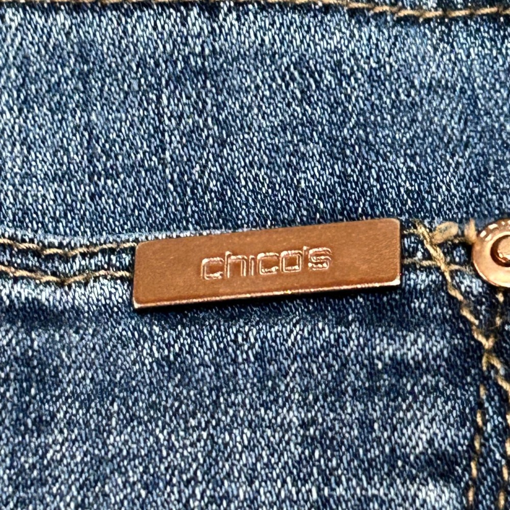 Chico's So Slimming Size 0.5R 6 US Girlfriend Slim Leg Ankle Jeans  Blue Denim - Picture 9 of 9